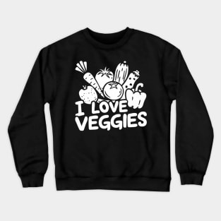 I love veggies, cartoonish vegetables illustration Crewneck Sweatshirt